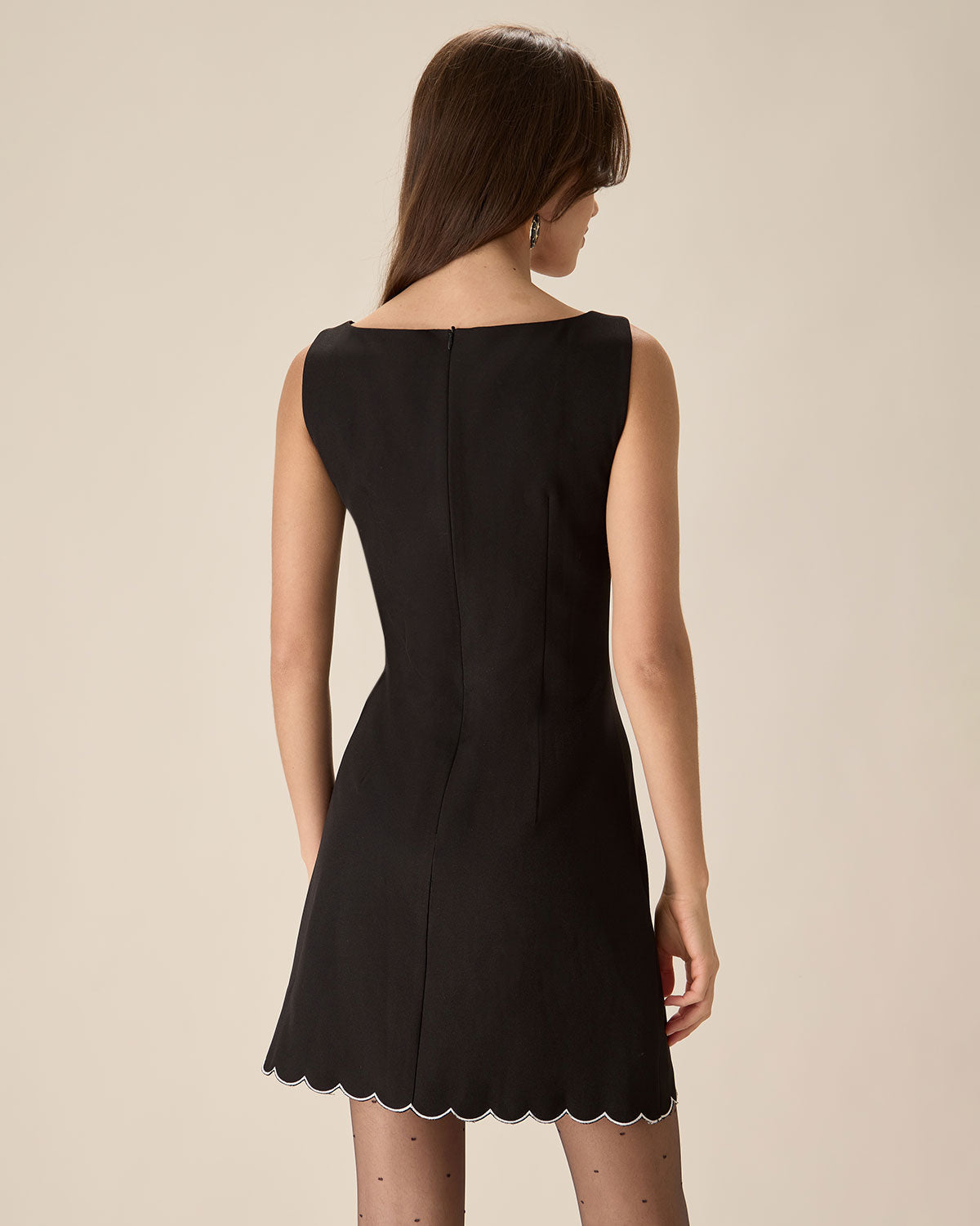 Black Contrasting Sleeveless Mini Dress