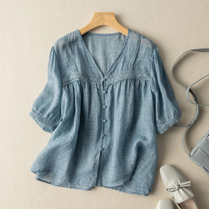 EVELYN LINEN BLOUSE
