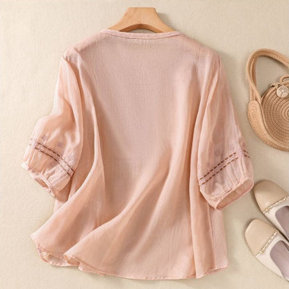 ALENA LINEN BLOUSE
