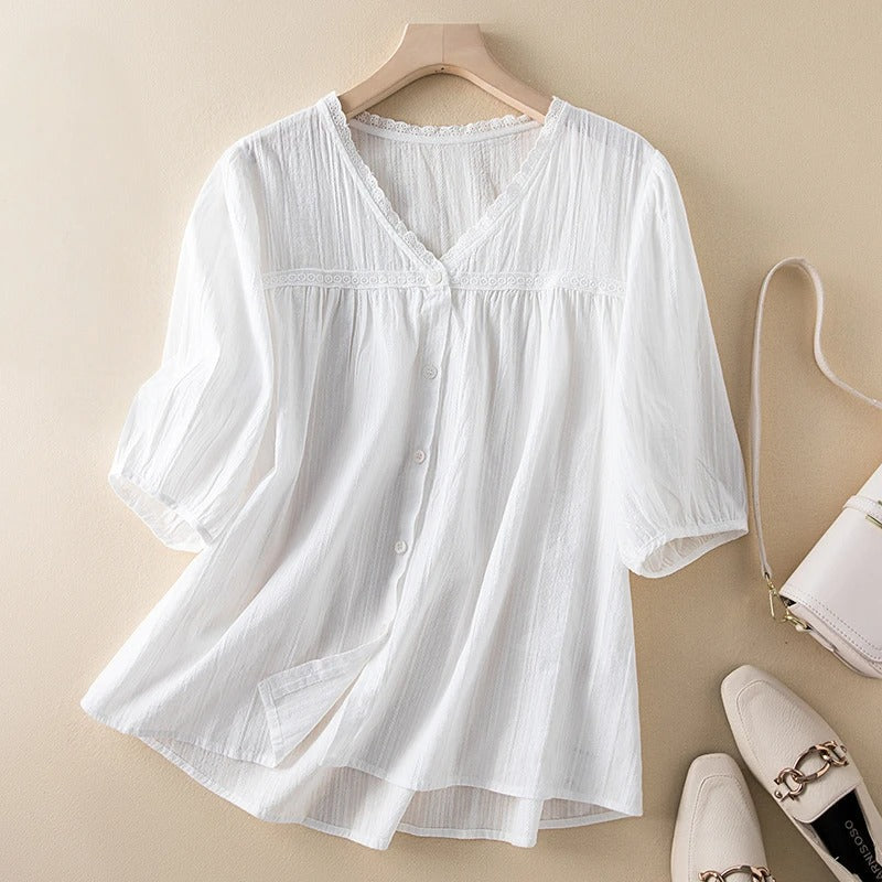 VICTORIA LINEN BLOUSE
