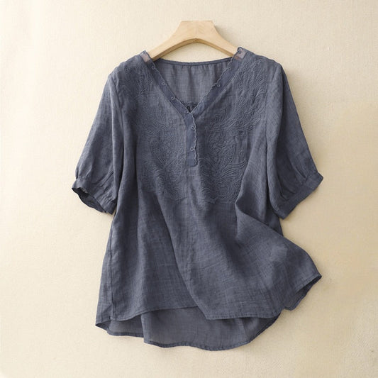 CELINA LINEN BLOUSE