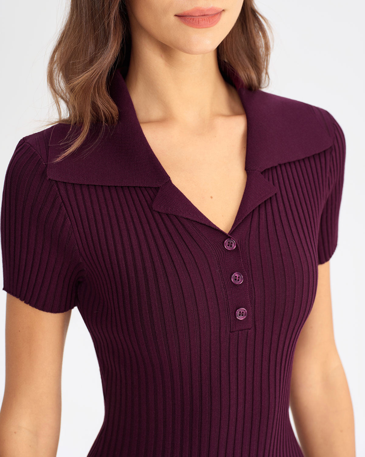 Wine Red Bodycon High Stretch Sweater Dress
