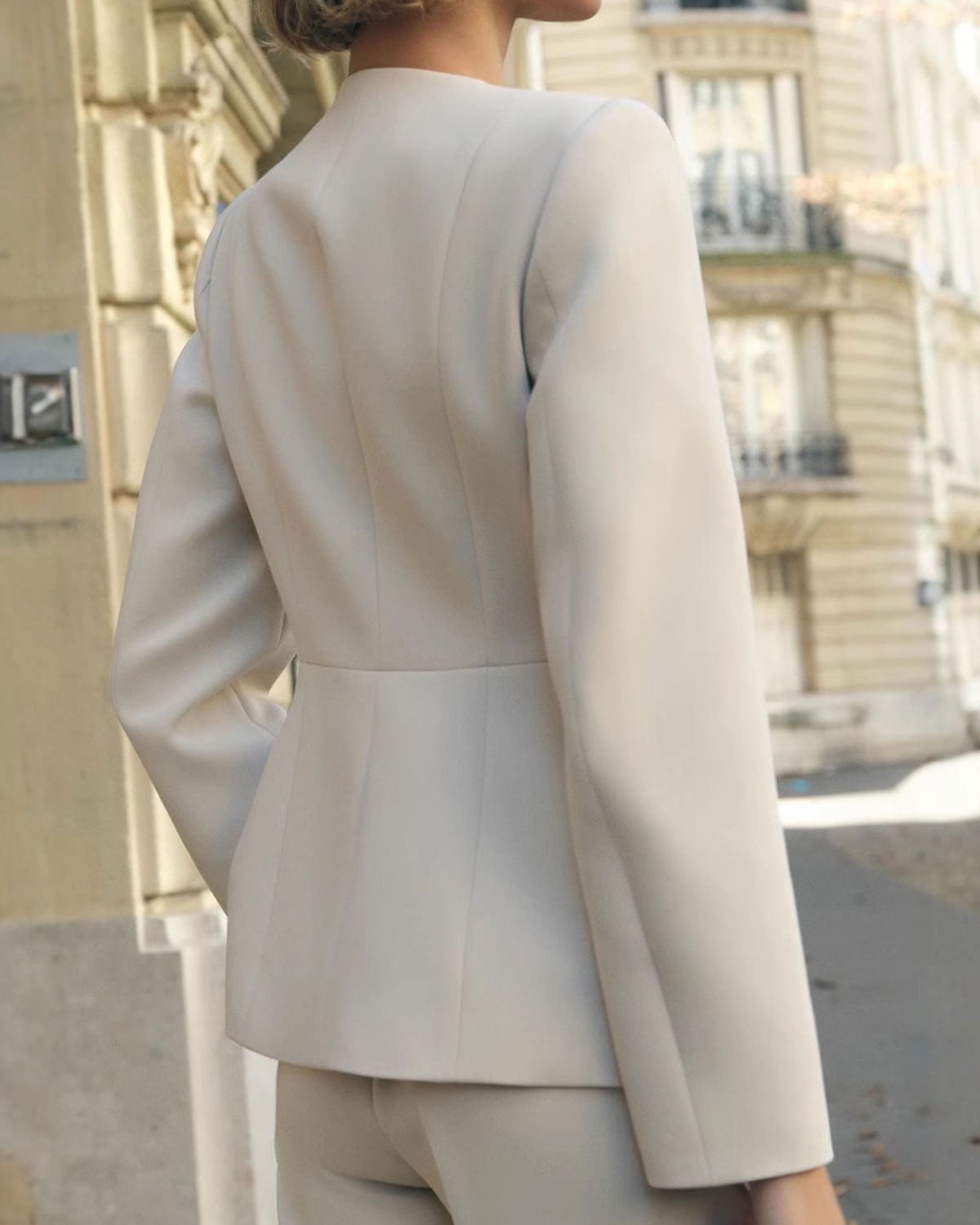 Apricot Button Pocket Blazer
