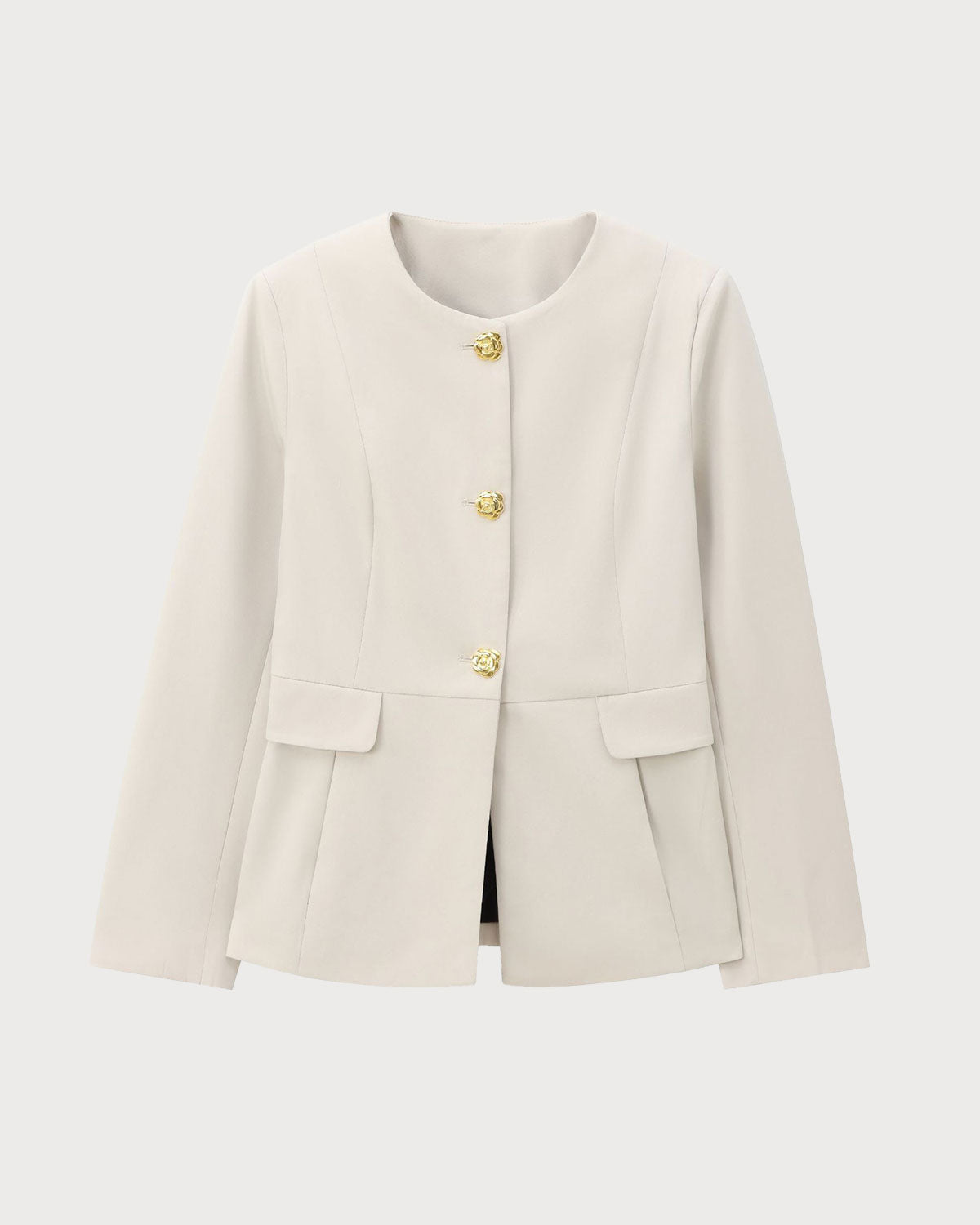Apricot Button Pocket Blazer