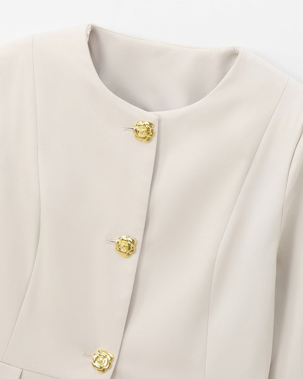 Apricot Button Pocket Blazer