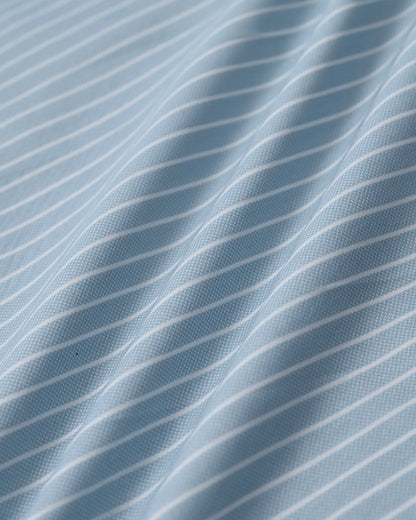 Blue Striped Cap Sleeve Midi Dress