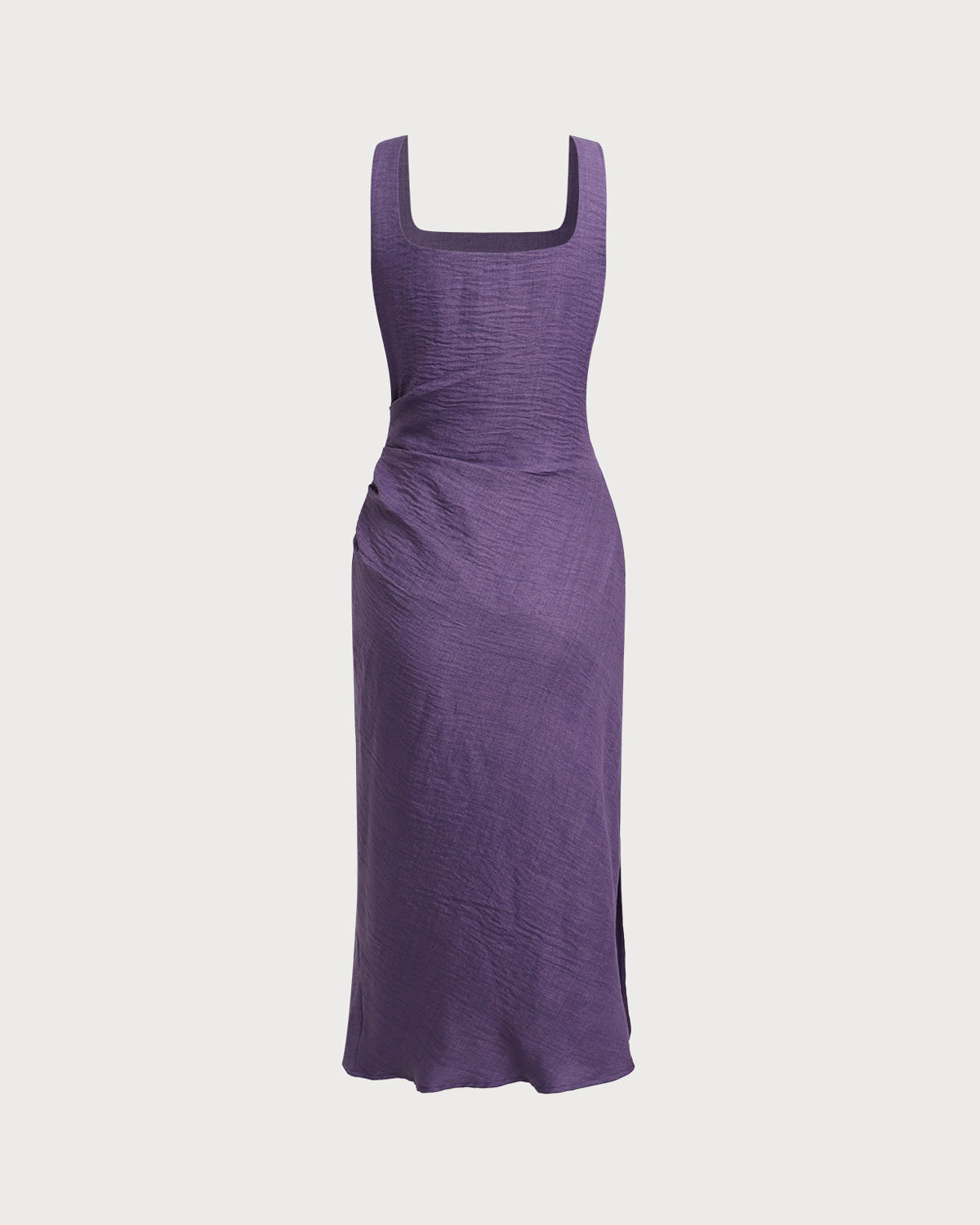 Purple Square Neck Slip Midi Dress